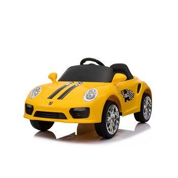 Carro Elétrico 6v Esporte Luxo (Design Porsche Réplica) Amarelo (BT2988)