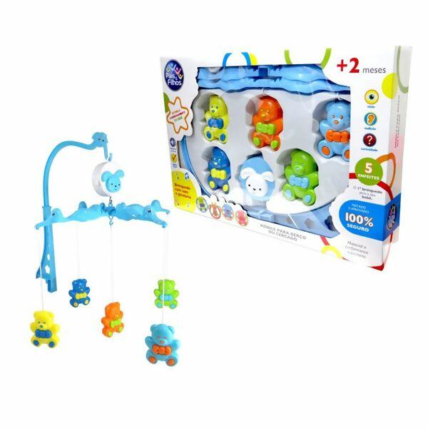 Móbile para Berço com 5 Enfeites Ursinho Azul - Pais e Filhos (7805)