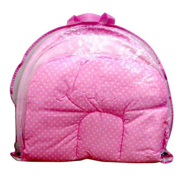 Acolchoado Portátil para Bebê com Mosquiteiro - Rosa Pais e Filhos