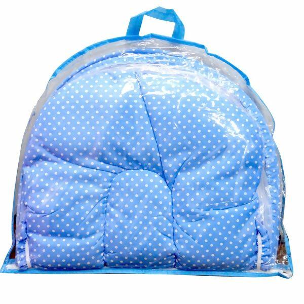 Acolchoado Portátil para Bebê com Mosquiteiro - Azul Pais e Filhos