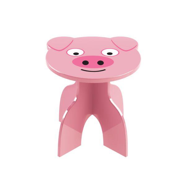 Banquinho Animalkids Pig em Madeira Junges