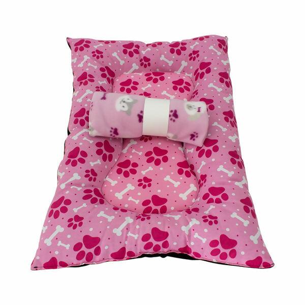 Colchonete/Caminha Pet Patinhas 60x40 + Manta Soft