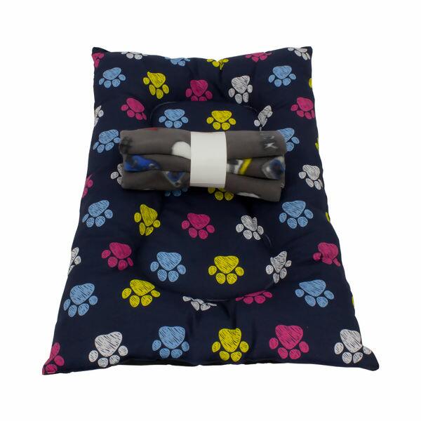 Colchonete/Caminha Pet Patinhas 60x40 + Manta Soft