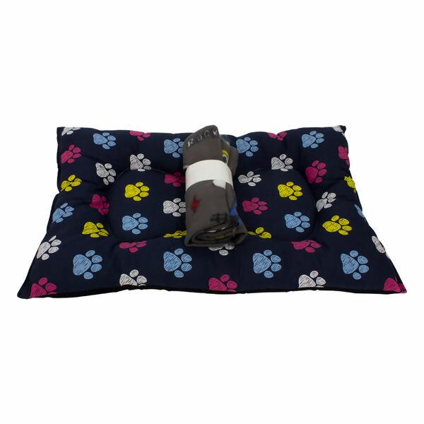 Colchonete/Caminha Pet Patinhas 60x40 + Manta Soft