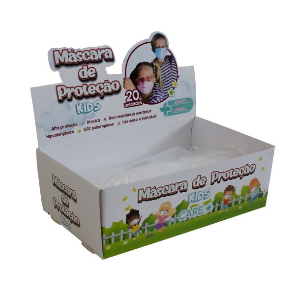 Máscara de Proteção Infantil com Clip Nasal - 20 Unidades - BRANCA Care