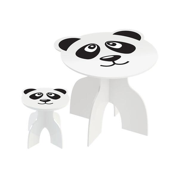 Mesa com Banquinhos Animalkids Panda  em Madeira Junges