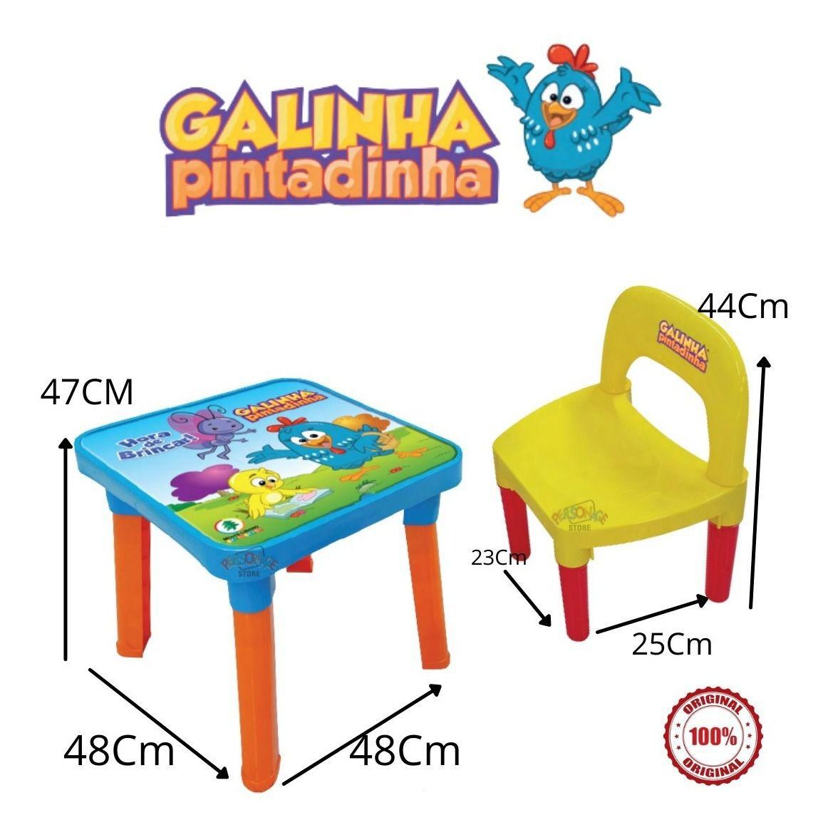 Mesinha infantil com Cadeira Galinha Pintadinha R.360 - Monte Líbano