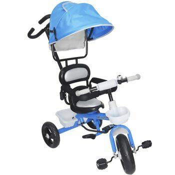 Triciclo Infantil com Capota Azul Importway
