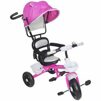 Triciclo Infantil com Capota Rosa Importway (084)