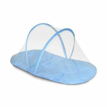 Acolchoado Portátil Grande para Bebê com Mosquiteiro - Azul Pais e Filhos (7760)