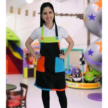 Avental Colorido para Festa Infantil - Preto