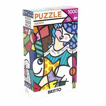 Quebra-Cabeça Puzzle 1000 Peças Grow - Romero Britto: Happy