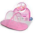 Acolchoado Portátil Grande para Bebê com Mosquiteiro - Rosa Pais e Filhos