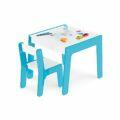 Conjunto de Mesa + Cadeira Infantil Azul em Madeira Junges